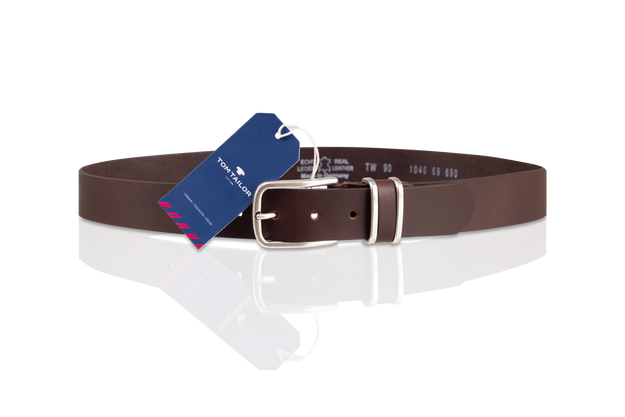 TOM TAILOR PASEK SKÓRZANY TG1046R69/690 35mm Gürtel Q.1869 0690 DARKBROWN