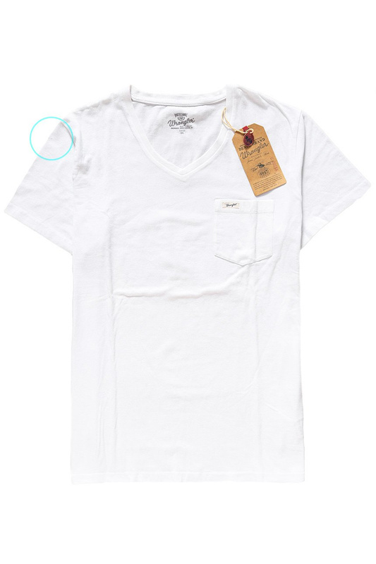 WRANGLER T SHIRT S/S 1PKT V T WHITE W7934GT12