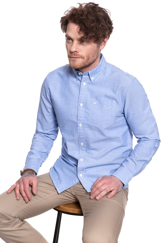 KOSZULA WRANGLER LS 1 PKT BUTTON DOWN CERULEAN BLUE W5A3BMXVT 112130025