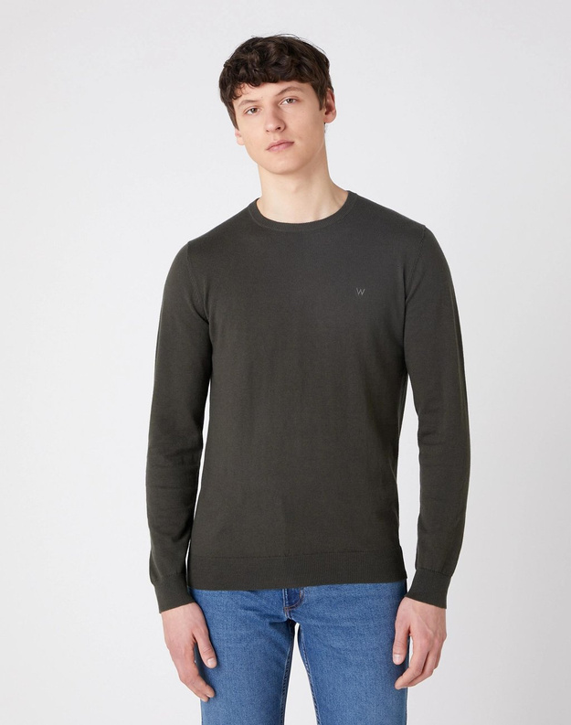 MĘSKI SWETER WRANGLER CREW KNIT ROSIN GREEN W8A02PXWY 112132354