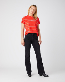 DAMSKI T-SHIRT WRANGLER SS STRIPE TEE POPPY RED W7ZCD3XJR 112141647