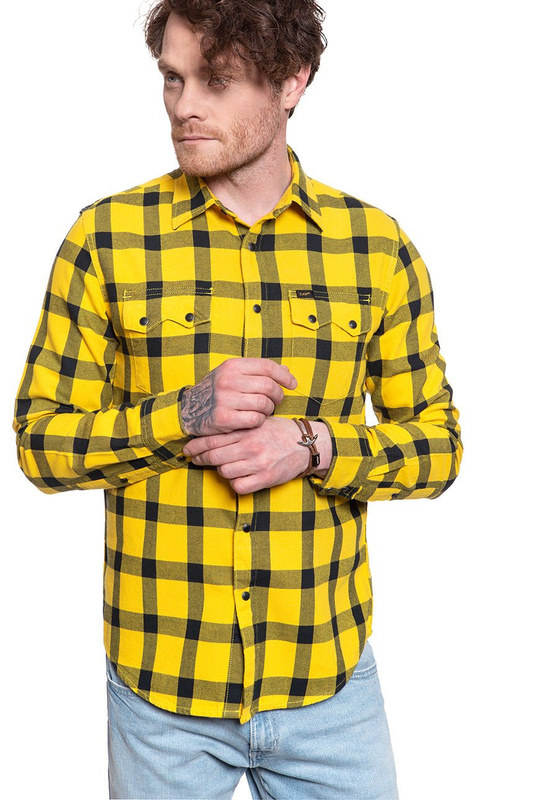 KOSZULA MĘSKA W KRATĘ LEE RIDER SHIRT LEMON ZEST L856OEMM 112122582