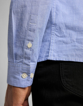 KOSZULA MATERIAŁOWA MĘSKA LEE SLIM BUTTON DOWN WASHED BLUE L66XNFLR 112116760