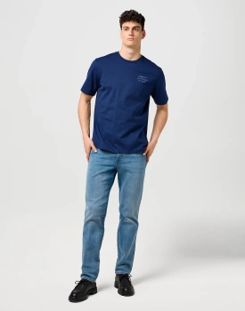 MESKA KOSZULKA WRANGLER EMBROIDERY TEE NAVY 112371488