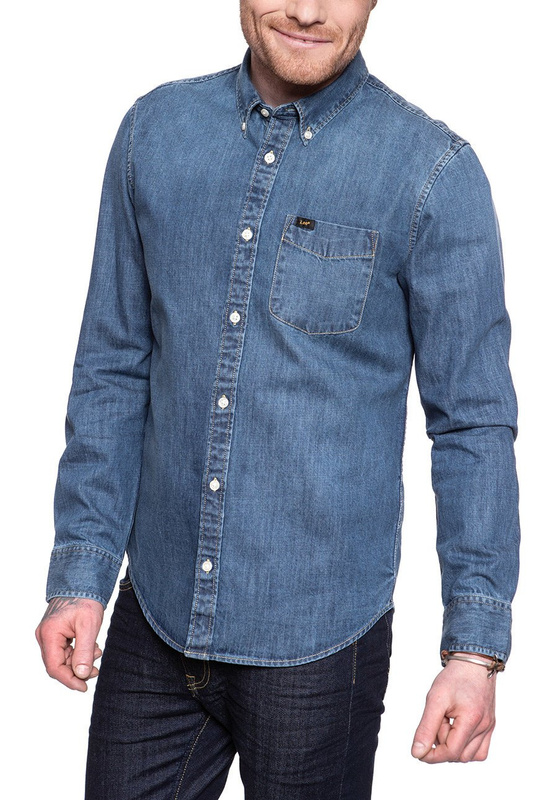 LEE BUTTON DOWN REGULAR FIT OIL BLUE L880PLMO 112123380