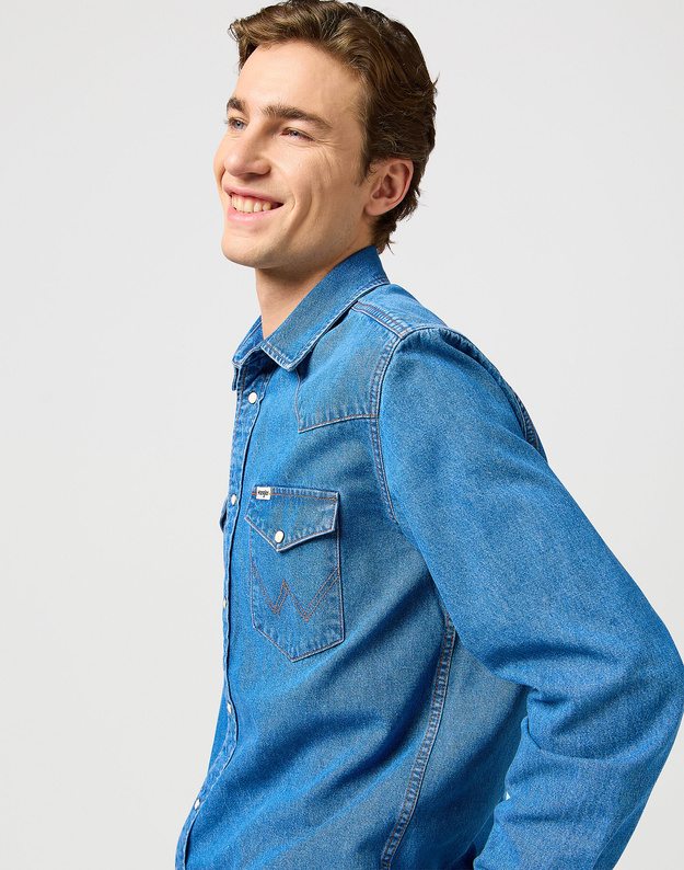 WRANGLER MĘSKA KOSZULA JEANSOWA WRANGLER WESTERN SHIRT COOL MEDIUM 112362373