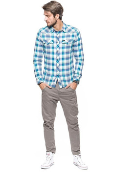 TOM TAILOR ANTI FIT STRETCH TWILL PANTS GREY