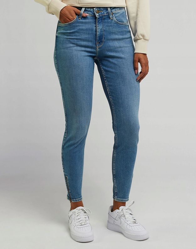 LEE DAMSKIE SPODNIE JEANSOWE JEANSY SCARLETT HIGH ZIP BRIGHT STORMS L31BGUD40