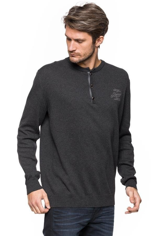 MĘSKI SWETER TOM TAILOR HENLEY WITH RIB DETAILS 3018989.00.10 COL. 2572