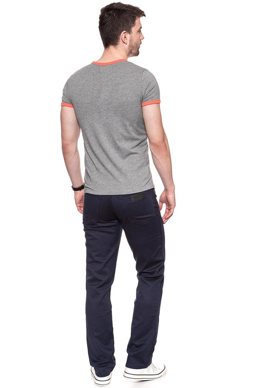 KOSZULKA WRANGLER LOGO RINGER TEE GREY MARL W7B68FQVB 112131531