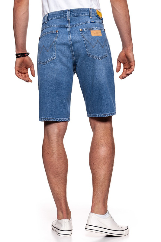 KRÓTKIE SPODENKI WRANGLER DENIM SHORT B&Y FLAG BLUE W14CGX122 112126592