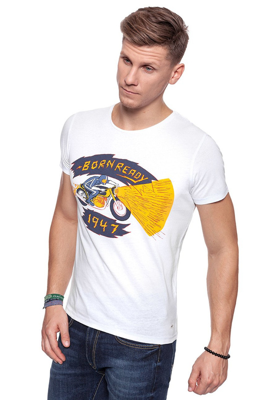 MĘSKA KOSZULKA WRANGLER S/S/ EMO GRAPHIC TEE WHITE W7A60EN12