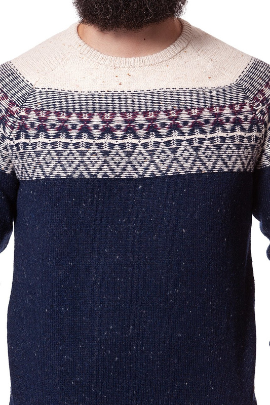 LEE FAIRISLE CREW KNIT MIDNIGHT BLUE L84TALDB