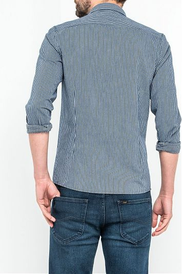 LEE SLIM BUTTON DOWN MĘSKA KOSZULA MATERIAŁOWA PASKI NIGHT SKY L66XZQSJ 112116850