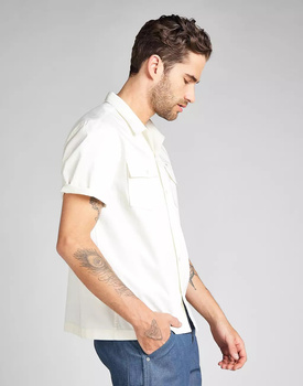 LEE SS SERVICE SHIRT MĘSKA KOSZULA MATERIAŁOWA WHITE CANVAS L93GHNRR 112124157