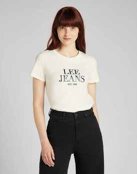 LEE GRAPHIC TEE DAMSKI T-SHIRT KOSZULKA WHITE CANVAS L41UFERR 112140053