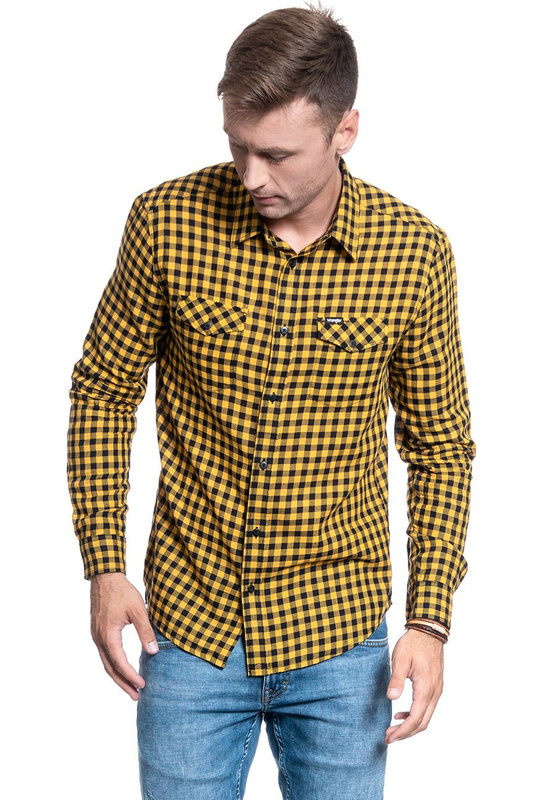 KOSZULA WRANGLER LS 2PKT FLAP SHIRT MIN YELLOW W5A5ORY02 112130073
