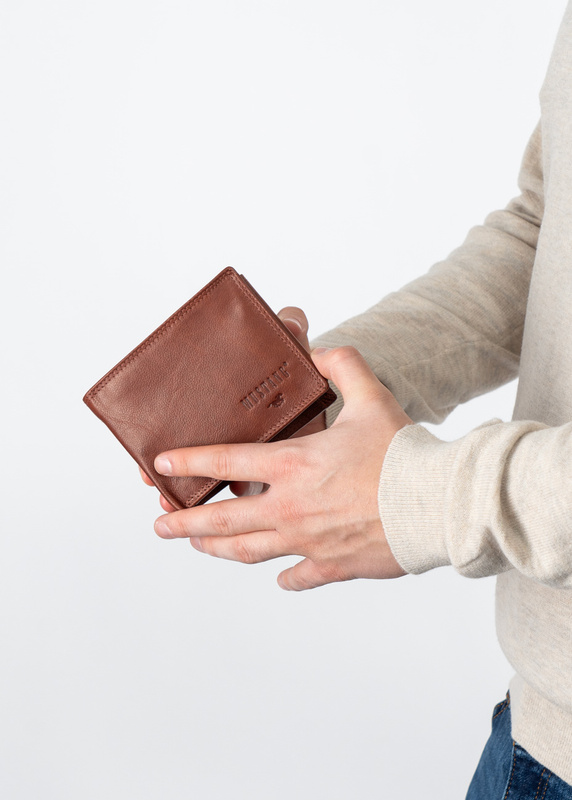 MUSTANG Denimo Wallet Side Opening SKÓRZANY PORTFEL POJEMNY NA KARTY PREMIUM