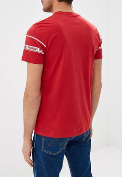 WRANGLER W REPEAT TEE MĘSKAI T-SHIRT KOSZULKA LOGO NADRUK SCARLET RED W7C17DBUU 112131644