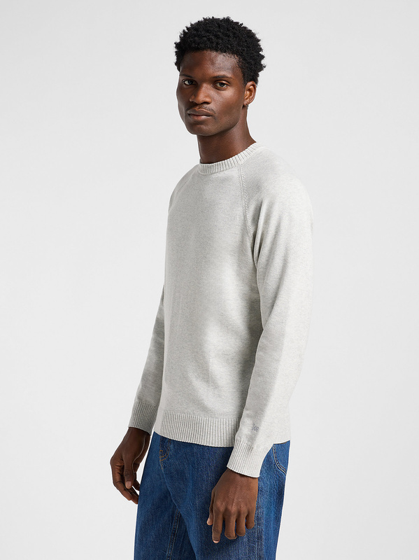 LEE MĘSKI SWETER LEE CLEAN RAGLAN SWEATER SHARP GREY MEL 112363889