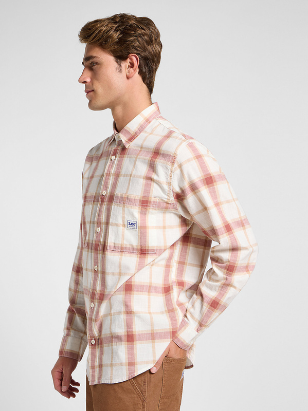 LEE MĘSKA KOSZULA LEE WORKWEAR SHIRT 2_0 REDWOOD 112364151