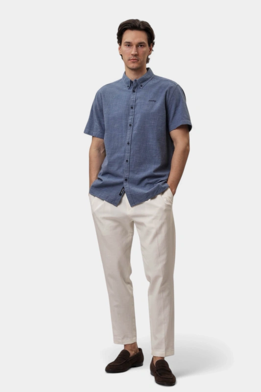 Męska Koszula Mustang Style Berkeley Middle Blue Two Tone 1016252 12722