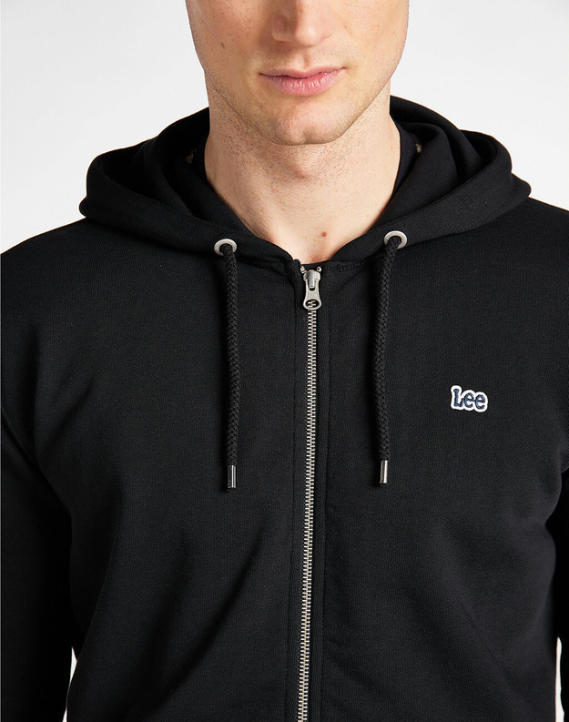 LEE BASIC ZIP THROUGH MĘSKA BLUZA Z KAPTUREM KANGURKA BLACK L80KSP01 112121423