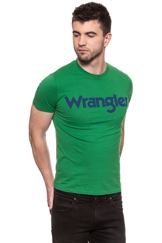 KOSZULKA WRANGLER SS LOGO TEE AMAZON GREEN W7A86D3UX 112131300