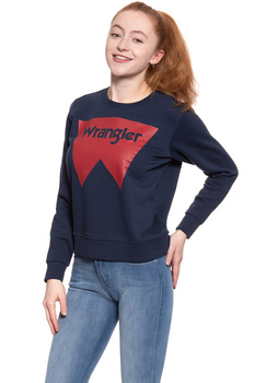 BLUZA WRANGLER DAMSKA LOGO CREW NAVY W6087HY35 112130466