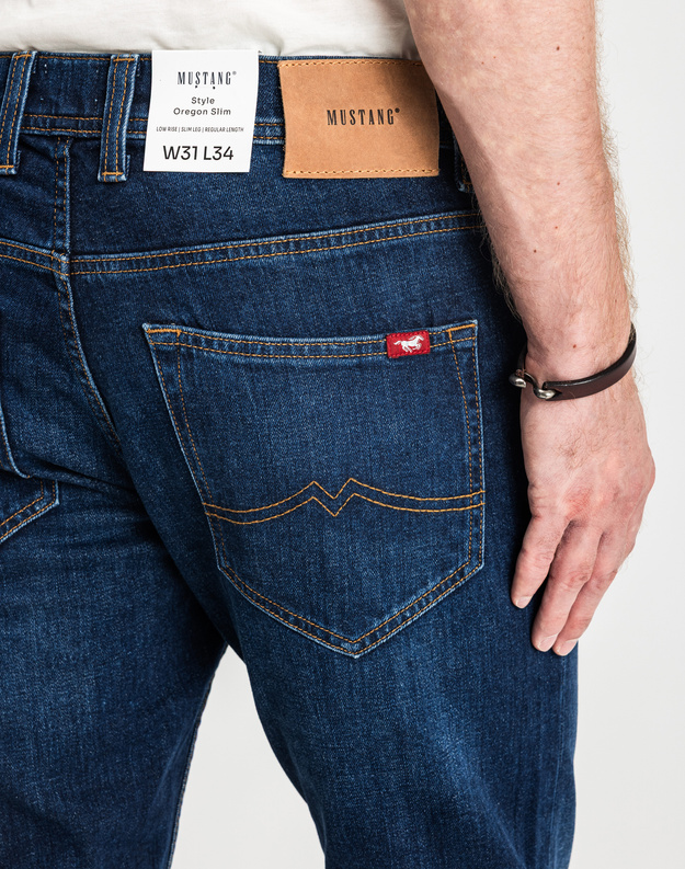 MUSTANG OREGON SLIM MĘSKIE SPODNIE JEANSOWE JEANSY DŻINSY  DENIM BLUE 1015041 5000 982