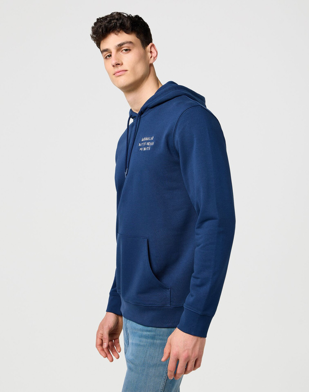 MESKA BLUZA WRANGLER EMBROIDERY HOODIE NAVY 112371521