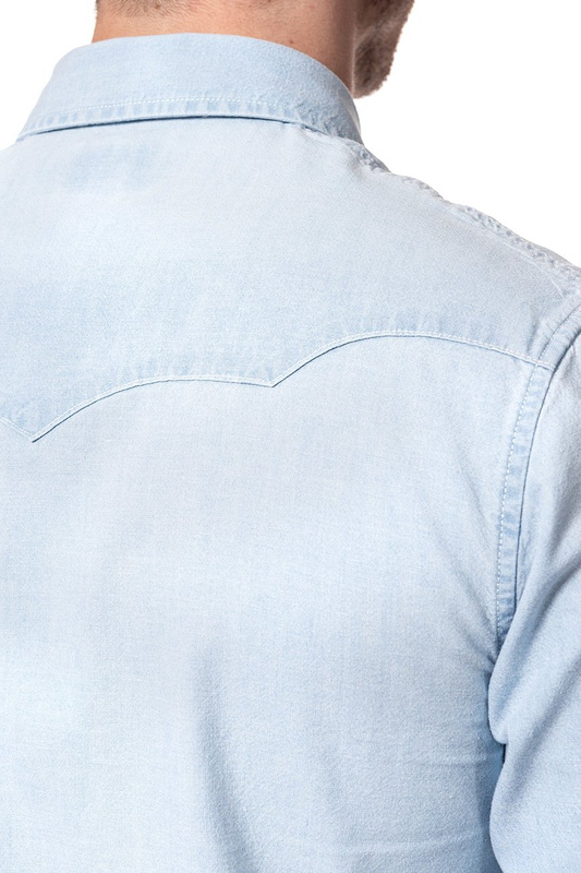 KOSZULA JEANSOWA MĘSKA WRANGLER LS WESTERN LIGHT STONE W5A231GZ6 112129994