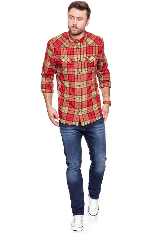 KOSZULA WRANGLER LS WESTERN SHIRT SALSA RED W5969SZWN 112129819