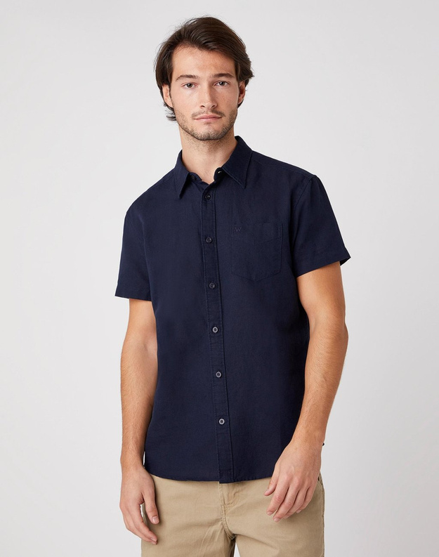 KOSZULA MĘSKA WRANGLER SS 1PKT SHIRT NAVY W5J7LO114 112130190