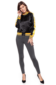 DAMSKA KURTKA PRZEJŚCIOWA WRANGLER SATEEN BOMBER BLACK W4064YF01 112128705