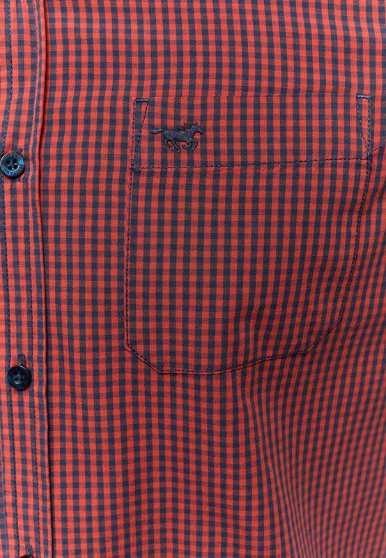 Męska Koszula MUSTANG Chester Gingham Check Orange Navy 1014765 12549