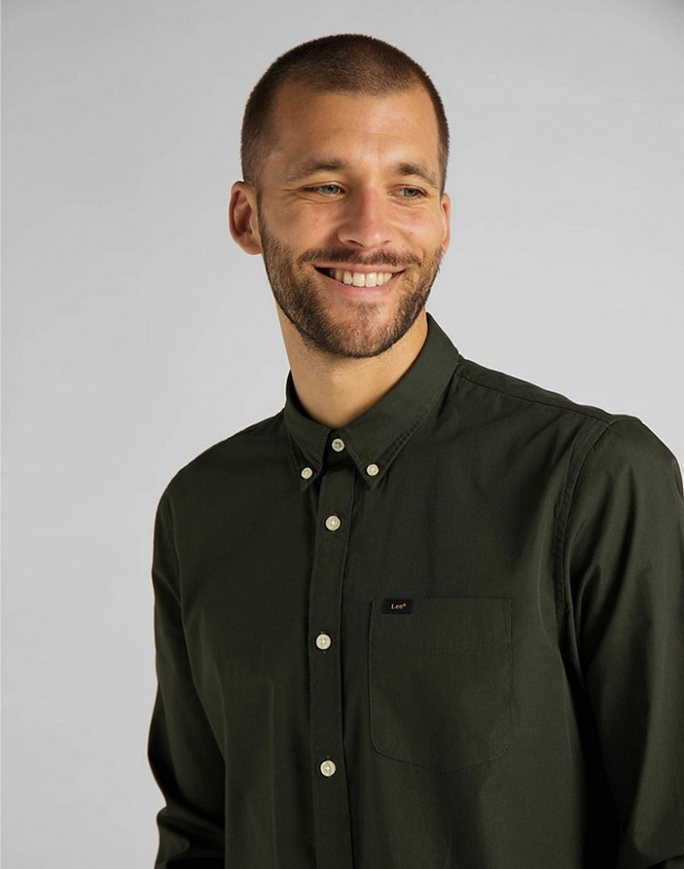 LEE BUTTON DOWN MĘSKA KOSZULA SERPICO GREEN L880JKOJ 112123177