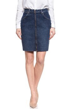 SPÓDNICA JEANSOWA WRANGLER HIGH ZIP SKIRT DEEP OCEAN W257WB86X 112128011