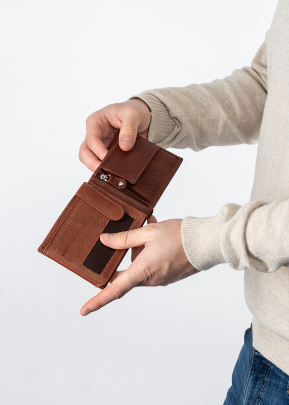 MUSTANG Denimo Wallet Side Opening SKÓRZANY PORTFEL POJEMNY NA KARTY PREMIUM