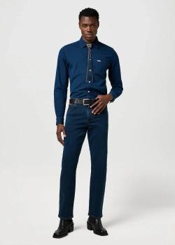 MESKA KOSZULA JEANSOWA  WRANGLER 1 PKT SHIRT BLUE OXIDE 112371548