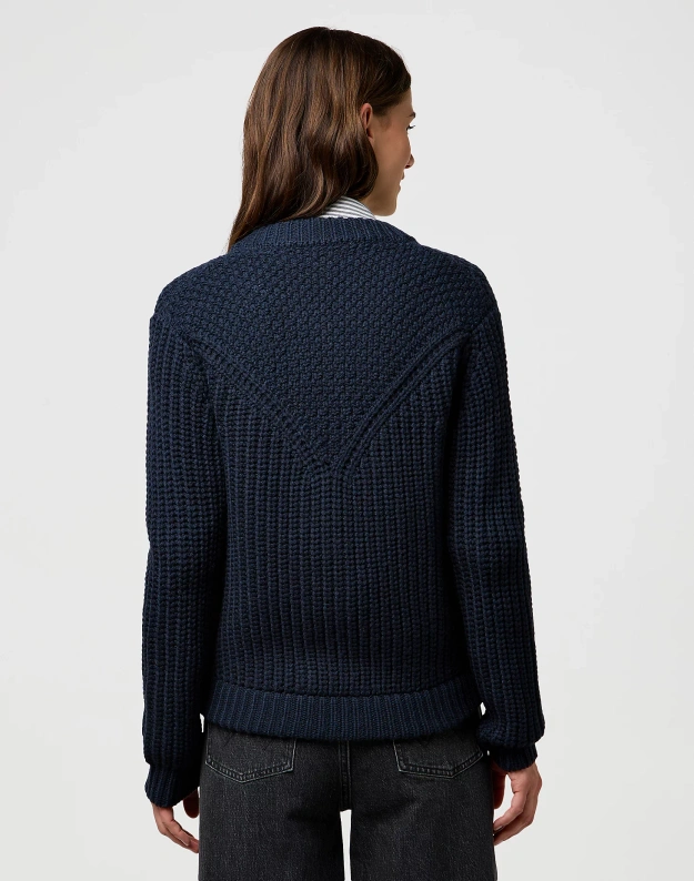 DAMSKI SWETER WRANGLER WESTERN CARDIGAN DARK NAVY 112370796