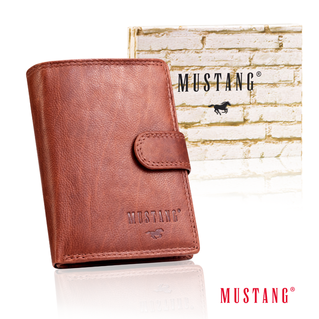 MUSTANG Denimo High Wallet Side Opening SKÓRZANY PORTFEL POJEMNY NA KARTY RFID