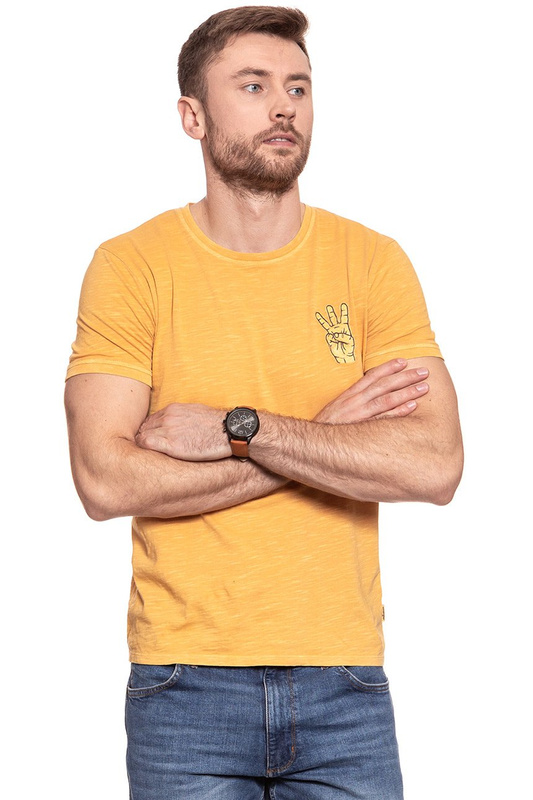 KOSZULKA WRANGLER OVERDYE HAND TEE AMBER YELLOW W7B48EBUY 112131486