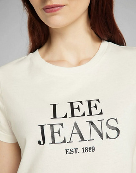 LEE GRAPHIC TEE DAMSKI T-SHIRT KOSZULKA WHITE CANVAS L41UFERR 112140053