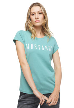 MUSTANG Alina C Logo Tee Damski T-shirt Mineral Blue 1013222 6236
