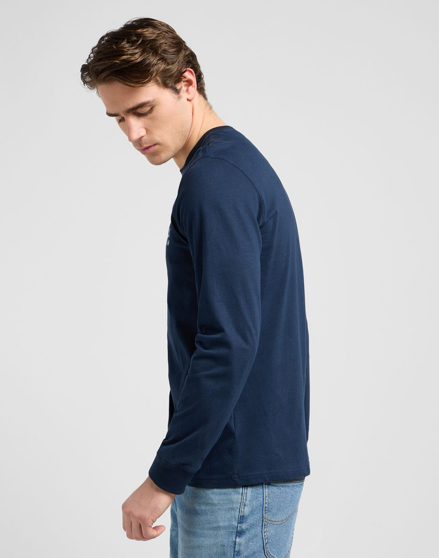 MESKA KOSZULKA LEE LS WOBBLY LEE TEE RIVET NAVY 112372359