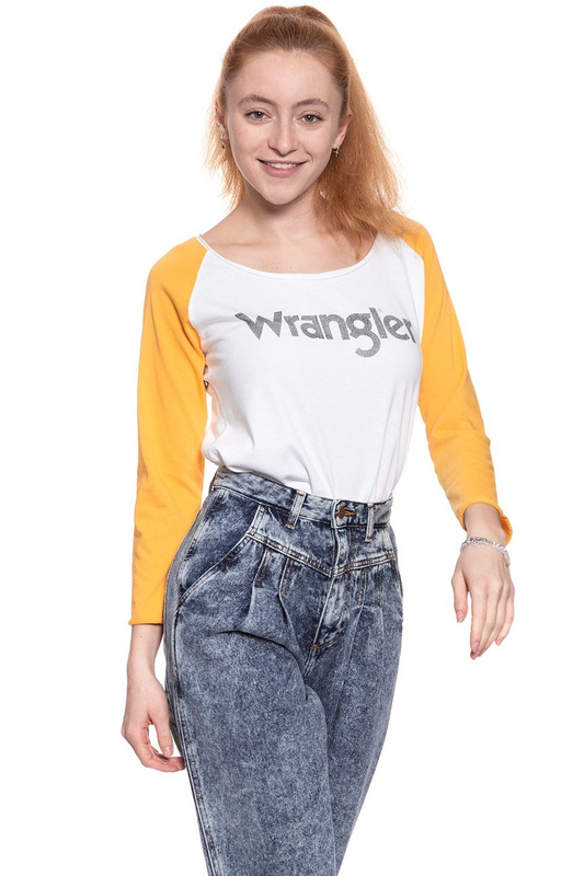 WRANGLER T SHIRT DAMSKI RAGLAN CROP LS TEE WHITE W718CF912 112130920