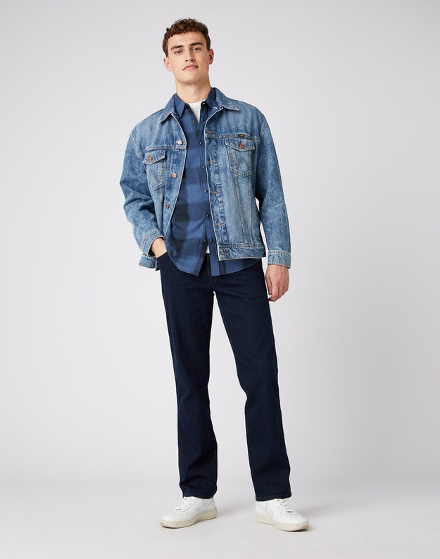 WRANGLER LS WESTERN SHIRT MĘSKA KOSZULA DARK DENIM W5A03OXTG 112141396