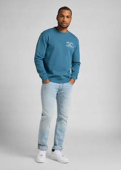 LEE HD LEE MERC SWS MĘSKA BLUZA KLASYCZNA LOGO TEAL L83JSPQO 112122381