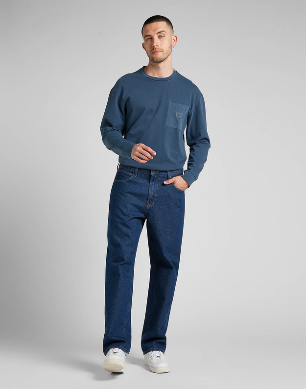 LEE LS CORE LOOSE TEE MĘSKI LONGSLEEVE KOSZULKA Z DŁUGIM RĘKAWEM LOGO MARINE L69RCO54 112322560